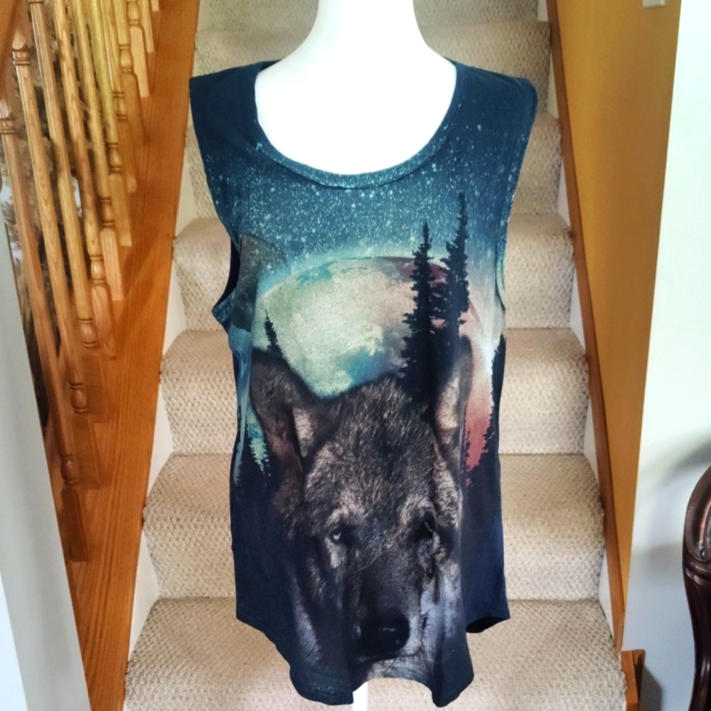 Vintage Chaser Wolf Graphic Tank Top Size Medium Made In The USA